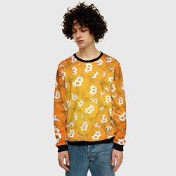 Свитшот мужской Биткоин текстура, цвет: 3D-черный — фото 2