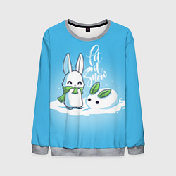 Свитшот мужской Let it snow Зайчик и снежок, цвет: 3D-меланж