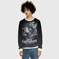 Свитшот мужской ГенШин - игра с открытым миром, цвет: 3D-белый — фото 2