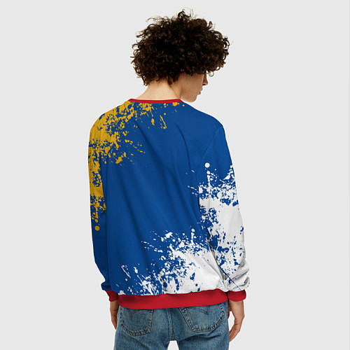 Мужской свитшот ЧЕЛСИ, БРЫЗГИ КРАСОК / 3D-Красный – фото 4