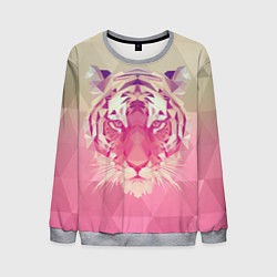 Свитшот мужской Тигр лоу поли, цвет: 3D-меланж