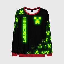 Свитшот мужской MINECRAFT NEON LOGO CREEPER, цвет: 3D-красный