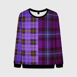 Свитшот мужской Purple Checkered, цвет: 3D-черный