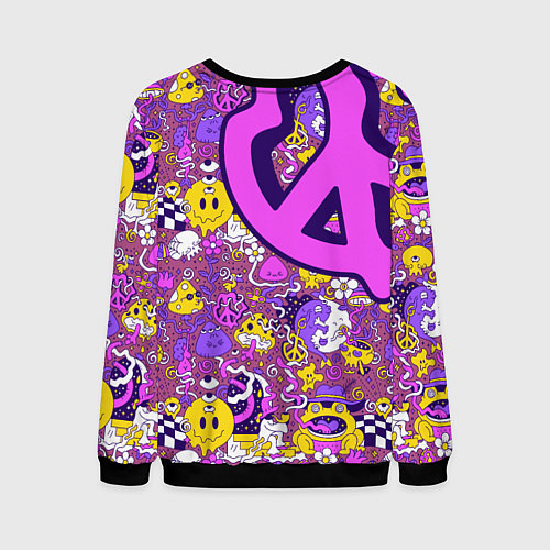 Мужской свитшот Психоделика Существа Знаки / 3D-Черный – фото 2
