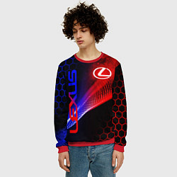 Свитшот мужской LEXUS ЛЕКСУС NEON НЕОН, цвет: 3D-красный — фото 2