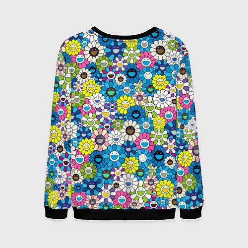 Мужской свитшот Takashi Murakami Улыбающиеся цветы / 3D-Черный – фото 2