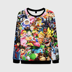 Свитшот мужской SUPER SMASH BROS ГЕРОИ ИГРЫ, цвет: 3D-черный