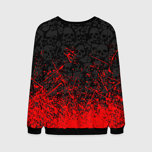 Мужской свитшот CANNIBAL CORPSE, БРЫЗГИ КРАСОК ЧЕРЕПА / 3D-Черный – фото 2