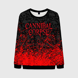 Мужской свитшот CANNIBAL CORPSE, БРЫЗГИ КРАСОК ЧЕРЕПА