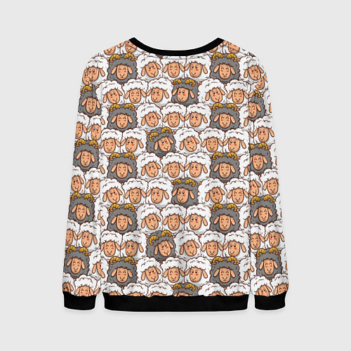 Мужской свитшот Овечки и барашки / 3D-Черный – фото 2