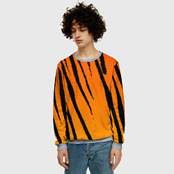 Свитшот мужской Шкура тигра диагональ, цвет: 3D-меланж — фото 2