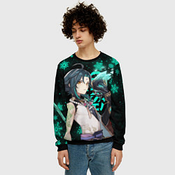 Свитшот мужской GENSHIN IMPACT СЯО НОВОГОДНИЙ, цвет: 3D-черный — фото 2