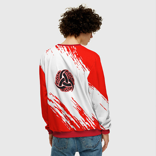 Мужской свитшот Валкнут / 3D-Красный – фото 4