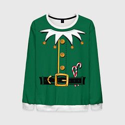 Свитшот мужской Christmas Elf Outfit, цвет: 3D-белый