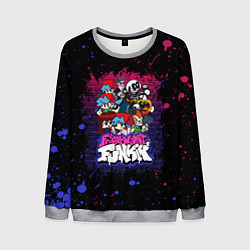 Мужской свитшот FRIDAY NIGHT FUNKIN НЕОНОВАЯ СТЕНА FNF