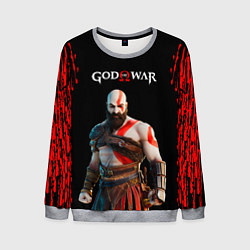 Свитшот мужской God of War красные разводы, цвет: 3D-меланж