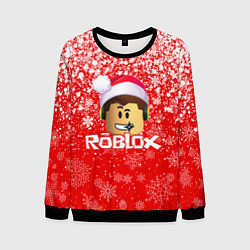 Свитшот мужской ROBLOX НОВОГОДНИЙ SMILE 2022, цвет: 3D-черный