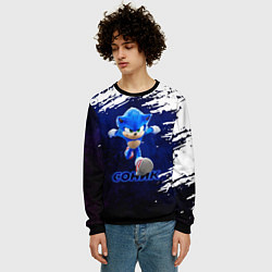 Свитшот мужской Sonic со скоростью звука, цвет: 3D-черный — фото 2