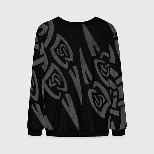 Мужской свитшот ПЕЧАТЬ ВЕЛЕСА КОГТИ БЕЛЫЕ / 3D-Черный – фото 2