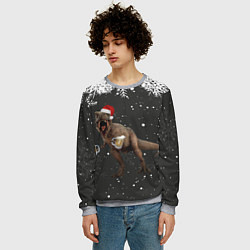 Свитшот мужской ПИВОЗАВР НОВОГОДНЯЯ НОЧЬ, цвет: 3D-меланж — фото 2