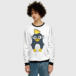 Свитшот мужской Linux пингвин Талисман для программистов, цвет: 3D-черный — фото 2