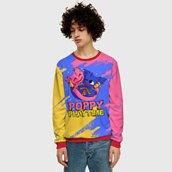 Свитшот мужской Huggy Wuggy and Kissy Missy Poppy Playtime, цвет: 3D-красный — фото 2