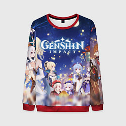 Свитшот мужской НОВЫЙ ГОД В ГЕНШИН ИМПАКТ 2022 MERRY CHRISTMAS GEN, цвет: 3D-красный