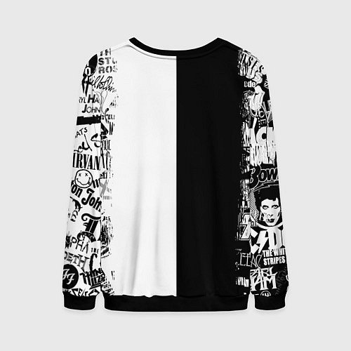 Мужской свитшот КОРОЛЬ И ШУТ ЧЁРНО БЕЛЫЙ КЛОУН / 3D-Черный – фото 2