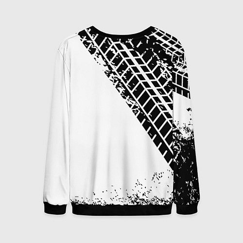 Мужской свитшот BMW следы шин / 3D-Черный – фото 2