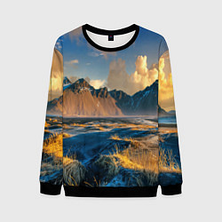 Свитшот мужской Красивый горный пейзаж, цвет: 3D-черный