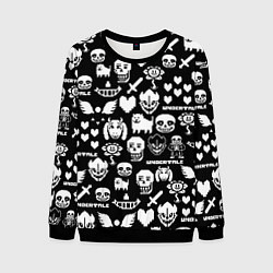 Мужской свитшот UNDERTALE PATTERN БЕЛЫЙ