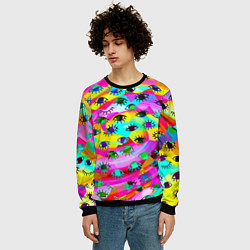 Свитшот мужской Психоделические взгляды, цвет: 3D-черный — фото 2
