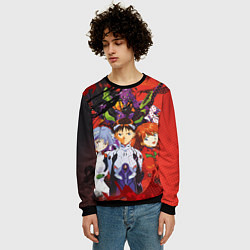 Свитшот мужской Евангелион, или сокращённо Ева, цвет: 3D-черный — фото 2