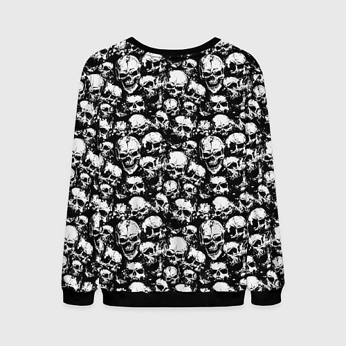 Мужской свитшот Screaming skulls / 3D-Черный – фото 2