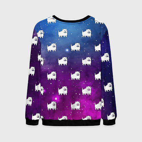 Мужской свитшот UNDERTALE DOGS PATTERN SPACE / 3D-Черный – фото 2