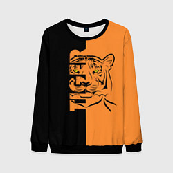 Свитшот мужской Тигр - Tiger, цвет: 3D-черный