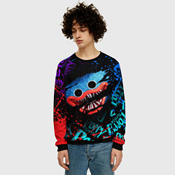 Свитшот мужской POPPY PLAYTIME ЛИЦО МОНСТРА ХАГИ ВАГИ, цвет: 3D-черный — фото 2