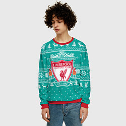 Свитшот мужской НОВОГОДНИЙ СВИТЕР LIVERPOOL, цвет: 3D-красный — фото 2