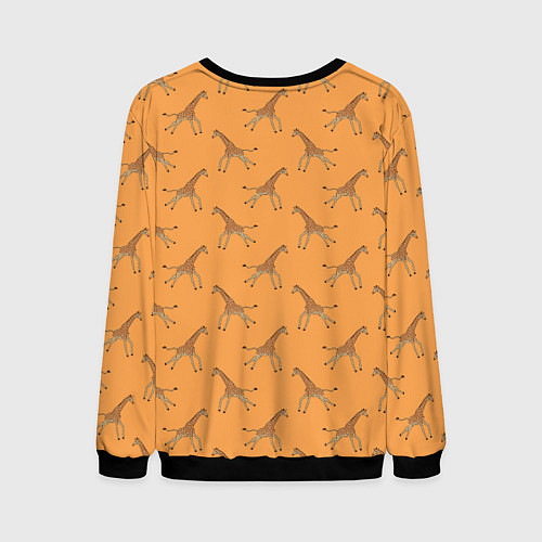 Мужской свитшот Жирафы паттерн / 3D-Черный – фото 2
