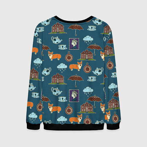 Мужской свитшот Англия паттерн / 3D-Черный – фото 2