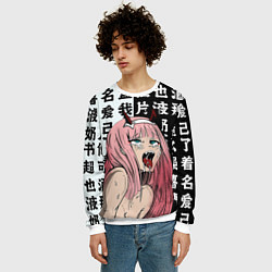 Свитшот мужской AHEGAO ZERO TWO Зеро ту ахегао, цвет: 3D-белый — фото 2