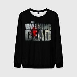 Свитшот мужской Walking dead - лого с пятнами крови, цвет: 3D-черный