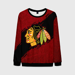 Свитшот мужской Chicago Blackhawks, Чикаго Блэкхокс, цвет: 3D-черный