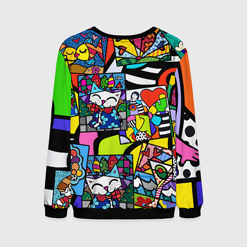 Мужской свитшот Romero Britto - emoji / 3D-Черный – фото 2