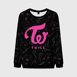 Свитшот мужской Twice с музыкальным фоном, цвет: 3D-черный