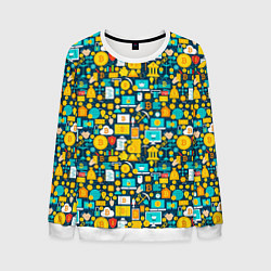 Свитшот мужской Трейдер Криптовалют, цвет: 3D-белый