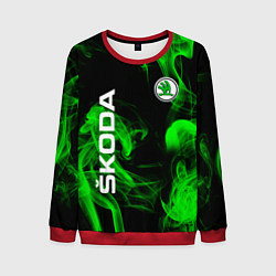 Свитшот мужской Skoda: Green Smoke, цвет: 3D-красный