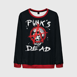 Свитшот мужской Punks Not Dead Анархия, цвет: 3D-красный