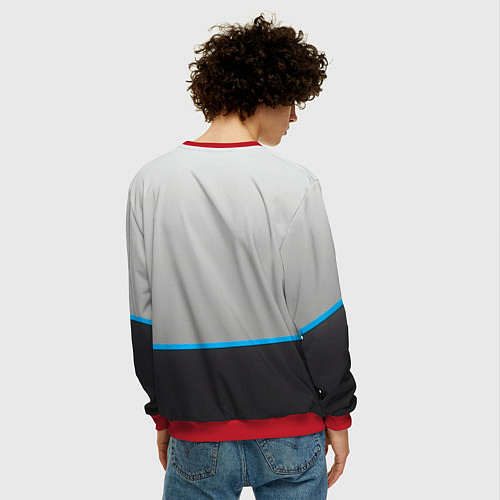 Мужской свитшот Subaru Неоновая полоса / 3D-Красный – фото 4