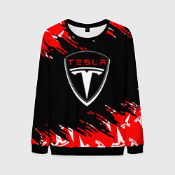 Свитшот мужской Tesla - Logo Sport Auto, цвет: 3D-черный